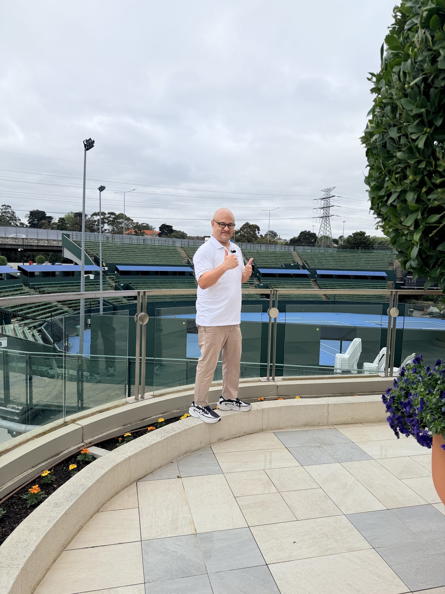 Dave Hajdu on the balcony at Kooyong during the Melbourne retreat